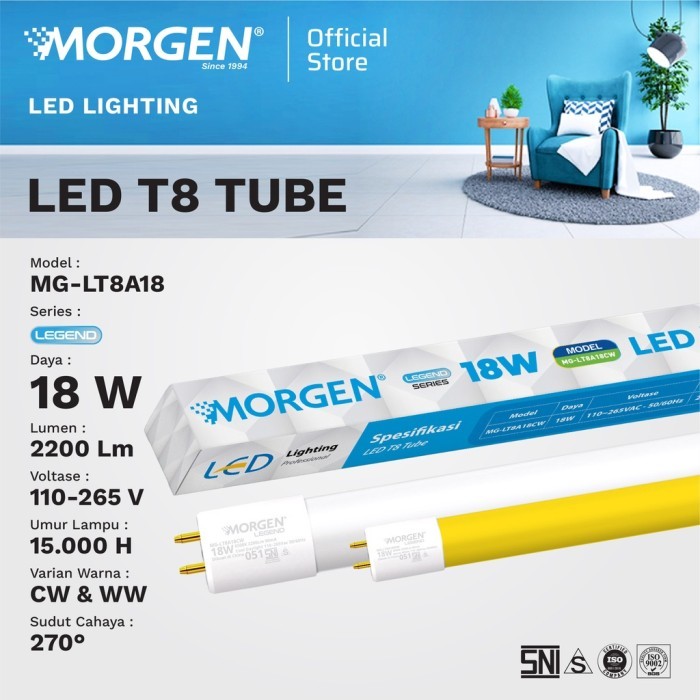Morgen - LED T8 TUBE 9W / 18W (KACA)