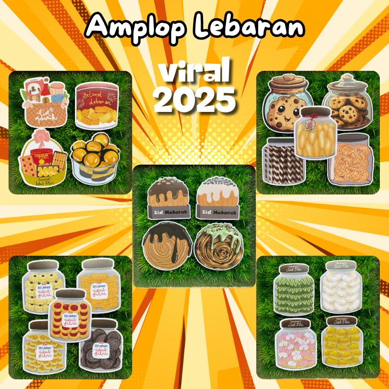 

Amplop Lebaran 3D Kue Lebaran, Cromboloni, Parcel Lebaran, Amplop viral 2025 / Angpao THR Unik / Amplop Idul Fitri 2025