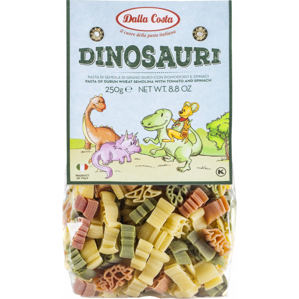 

Dalla Costa Organic Dinosauri Shaped Pasta Tomato Spinach Mie Spaghetti Makaroni Bentuk Dino
