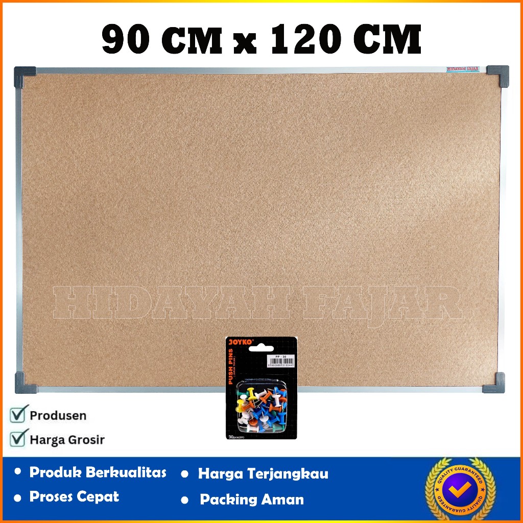 

Softboard - Pin Board - Cork Board - Papan Pengumuman - Papan Mading Gantung Polos 90 x 120 cm