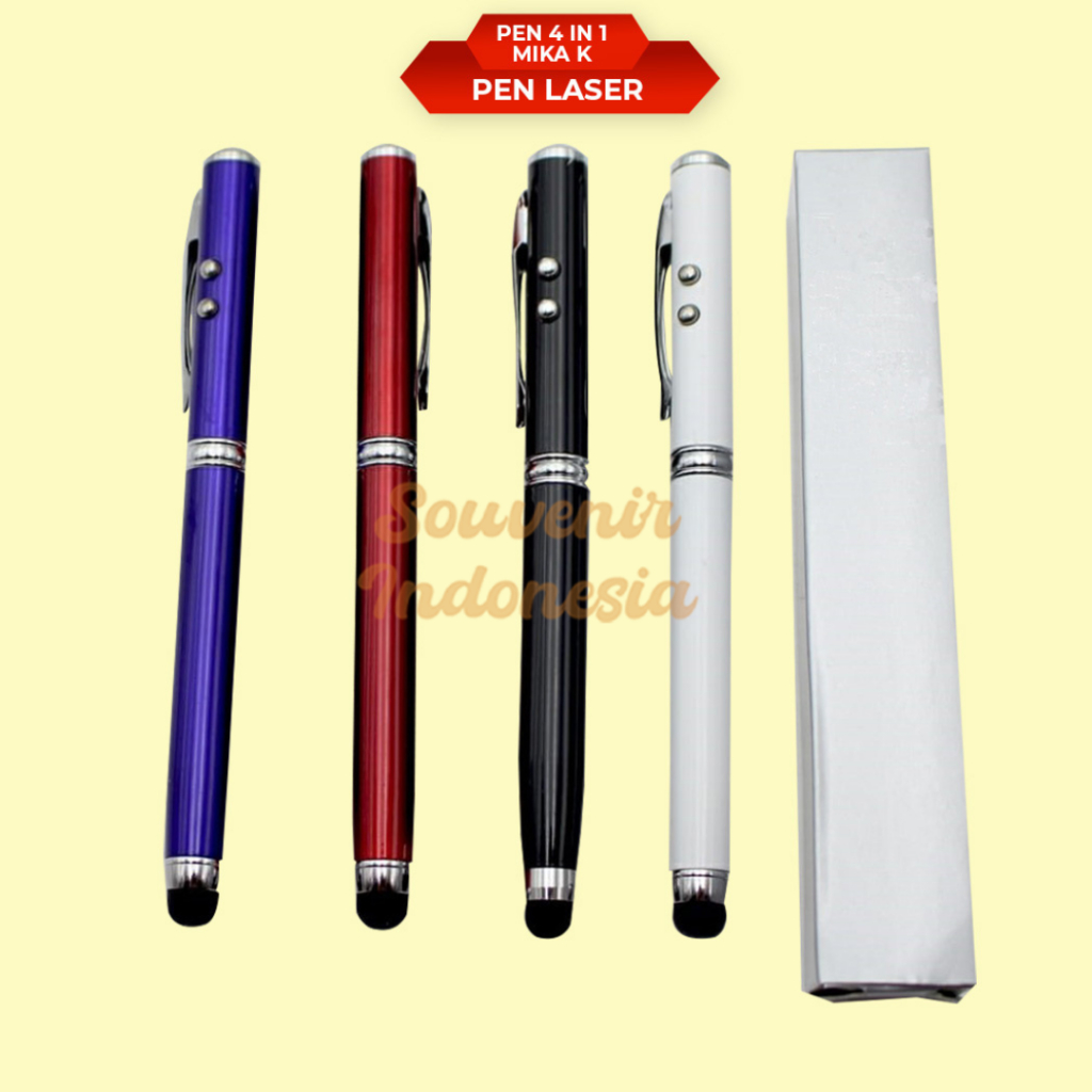 

4 in 1 Pulpen Laser Pointer / Pena LED / Bolpen Presentasi Box Mika K