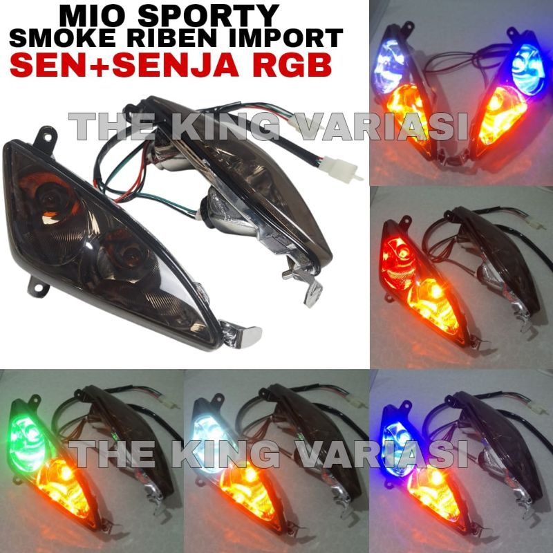 REFLETOR SEN MIO SPORTY 2 IN 1 / LAMPU SEN MIO SPORTY 2 IN 1 SMOKE RIBEN PREMIUM ZORO QUALITY / LAMP