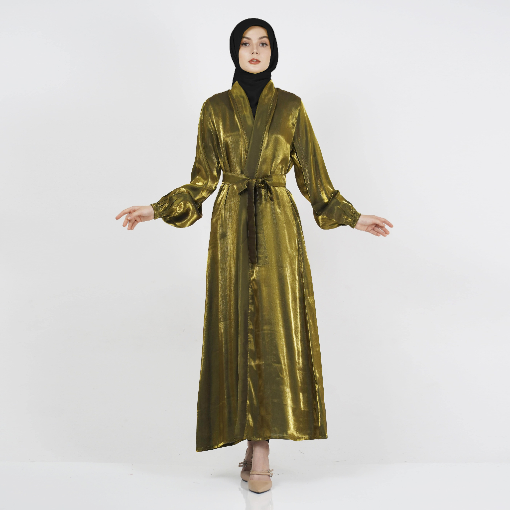 Abaya Outer Shimmer Silk Premium Dubai - Abaya Raya Lebaran