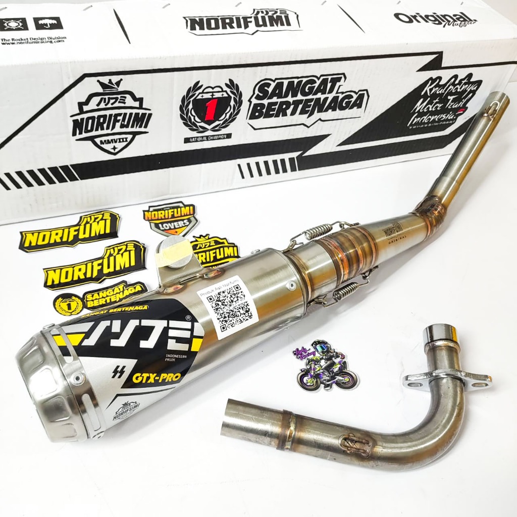 KNALPOT NORIFUMI GTX PRO SS STAINLESS JUPITER Z VEGA BEBEK MATIC ORIGINAL