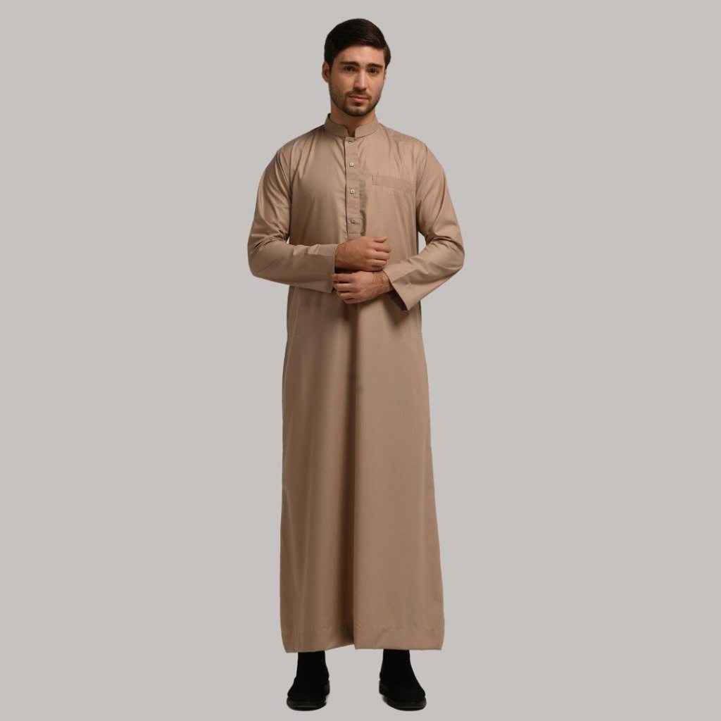 Gamis Thobe Jubah Pria Bodyfit Reguler Dewasa Premium Lengan Panjang - Jubah Khalid