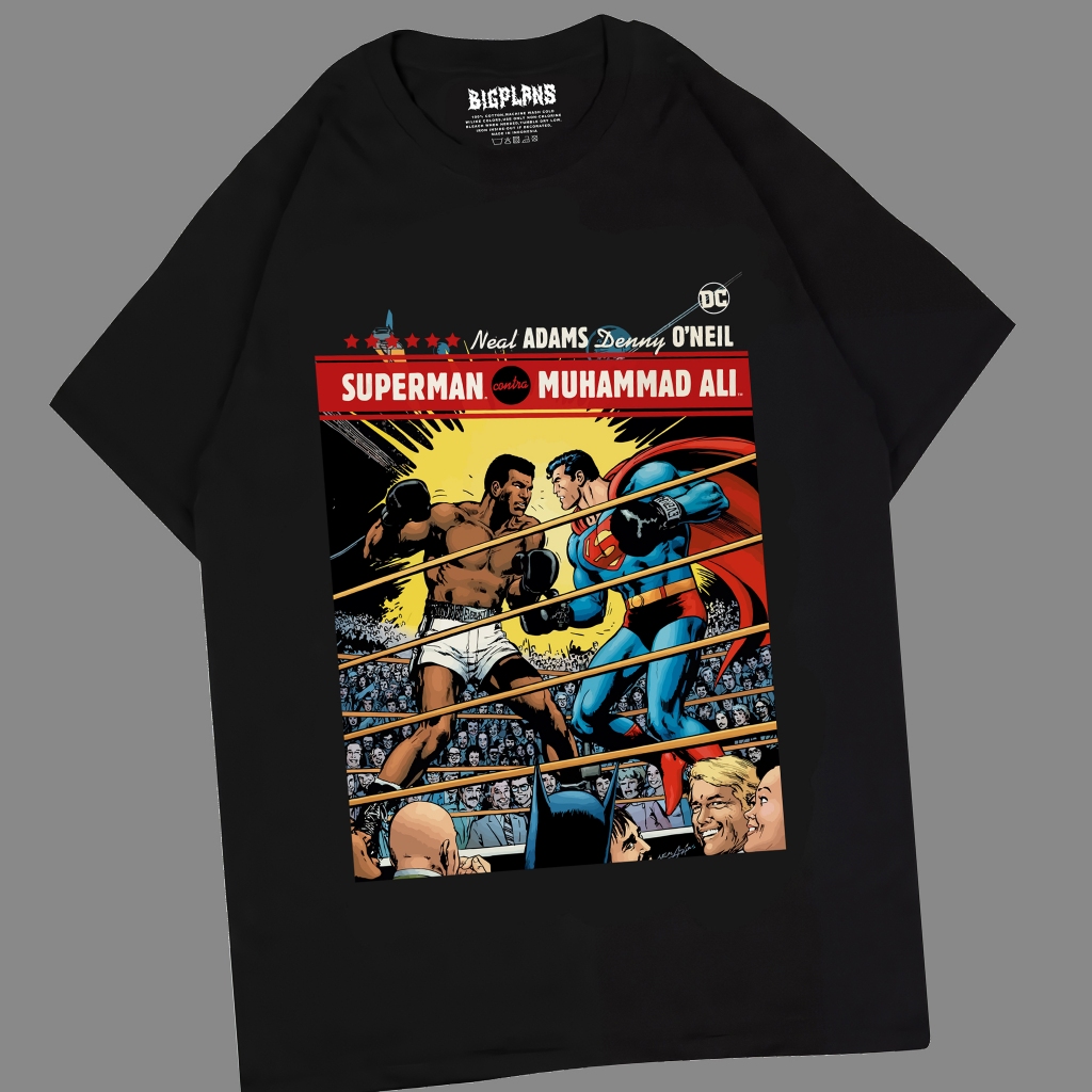 SUPERMAN VS MUHAMMAD ALI / KAOS ALI DISTRO PREMIUM COTTON PRIA WANITA