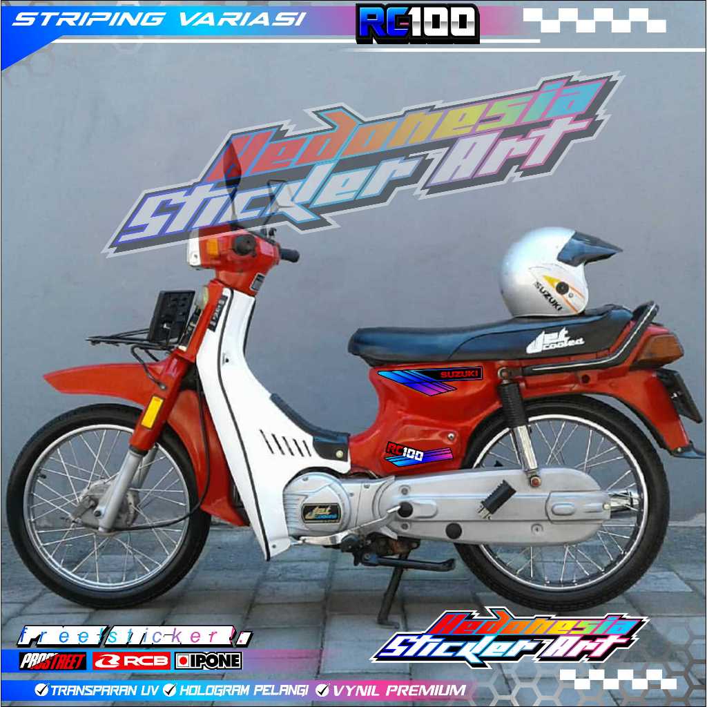 STRIPING VARIASI SUZUKI RC 100 / STIKER LIST VARIASI MOTOR SUZUKI RC 100