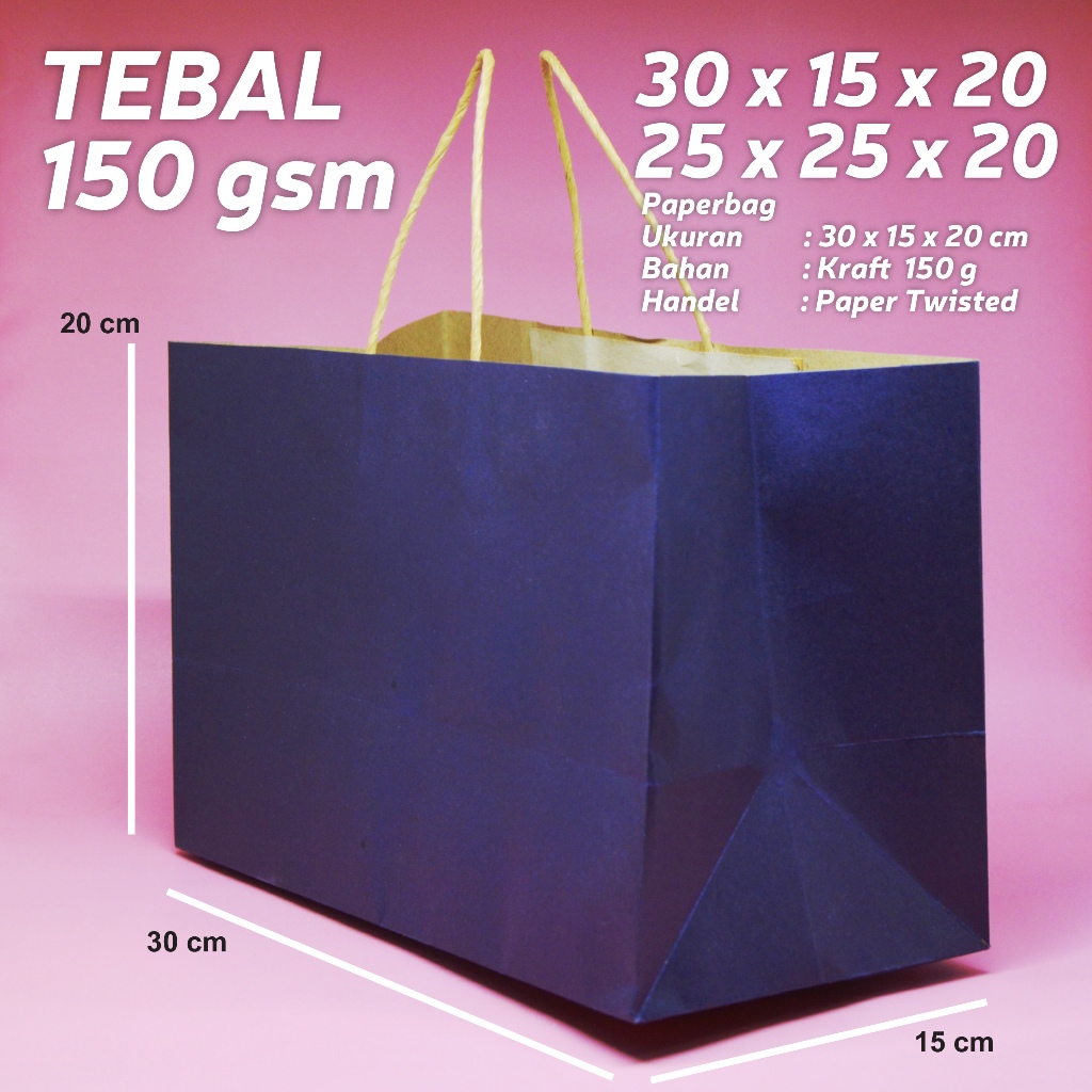 

PAPERBAG 25X25X20 / 1 Pack Isi 12 pcs