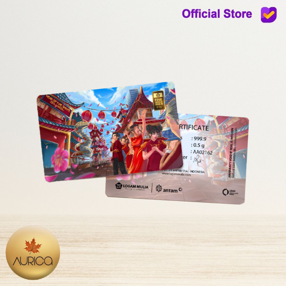 Logam Mulia Antam Press ( LM ) Edisi Imlek Series Ular - 0.5GR
