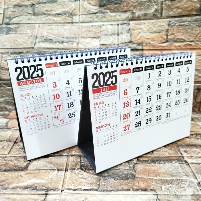 

Kalender Meja KERJA Khusus Penanggalan (tanpa gambar) model Landscape Th 2025