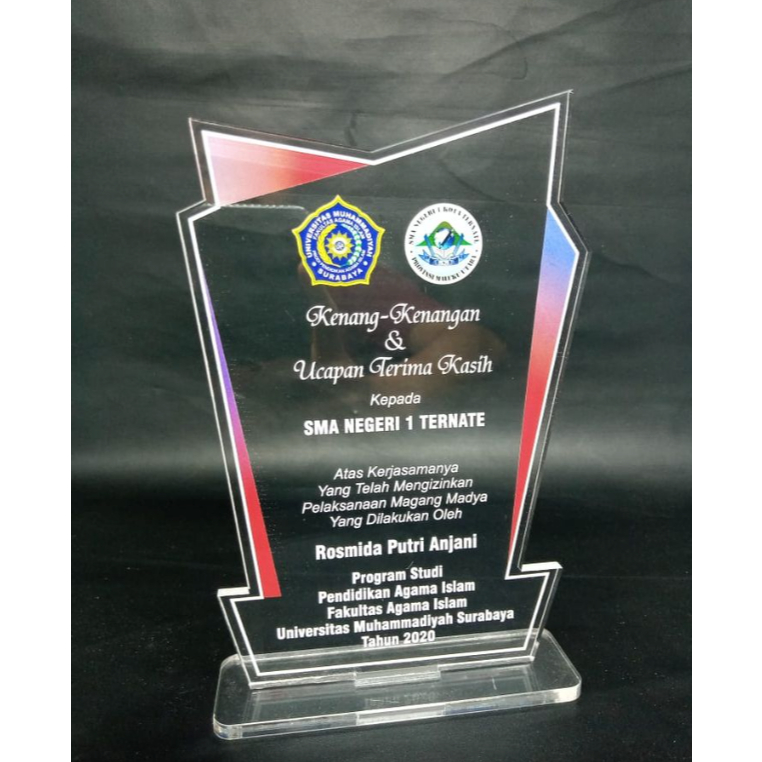 Plakat Akrilik Custom | Plakat Print UV | Plakat Kampus | Plakat Sekolah | Plakat Cinderamata Wisuda