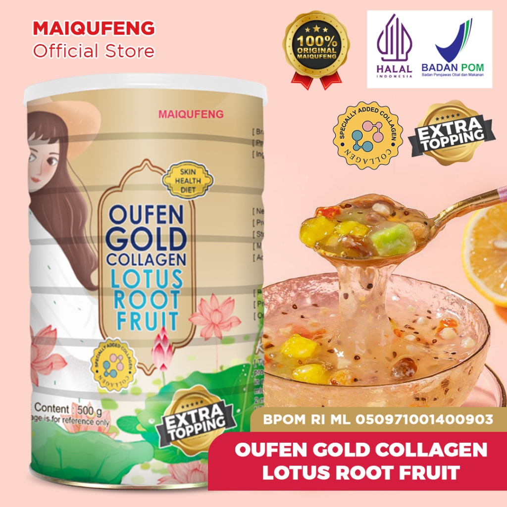 

MAIQUFENG Oufen Lotus Root Powder Bubuk Akar Teratai Original BPOM RI (HALAL) - GOLD Fruit