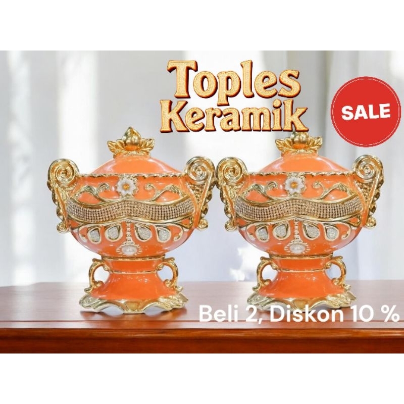 Pajangan Mena Toples Keramik Mewah Import Dekorasi Rumah