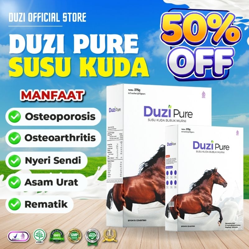 

100% ORIGINAL Duzi Pure Susu Kuda Liar Lombok Murni Herbal Bubuk 200gr Bantu Atasi Asam Urat Masalah Tulang dan Sendi Sesak Nafas Batuk Menahun