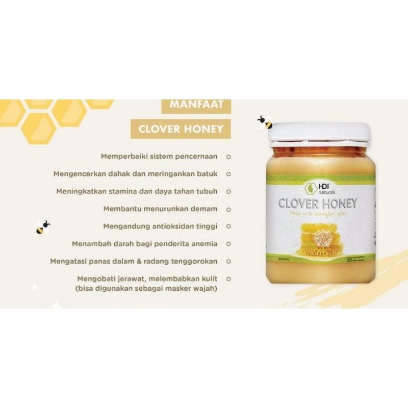 

madu clover honey 500gr 2026 gratis sendok kayu