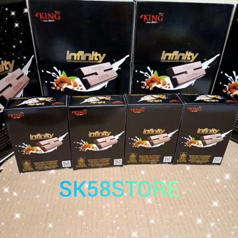 

Coklat Infinity D'KING 1 Kotak Isi 4 Pack/Cokelat Almond/Coklat Compound