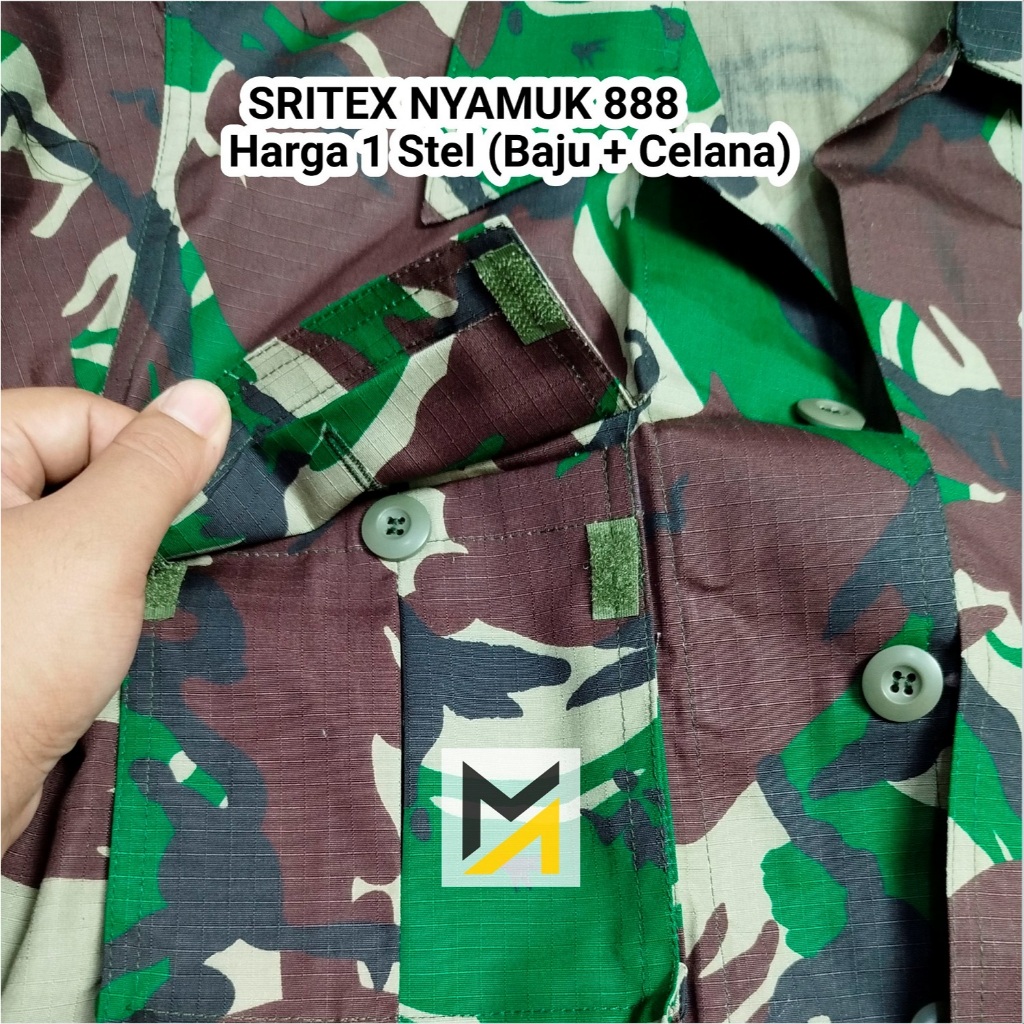 BLA309 2 Nayaka Military PDL Sritex 888 Nyamuk Seragam Tentara Baju PDL TNI AD Sritek Loreng