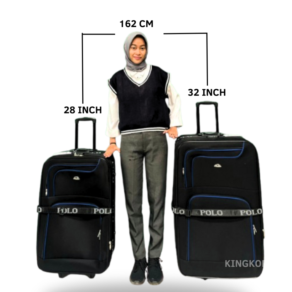 100% Aman Koper 32 Inch Polo Twin/Koper Jumbo/Koper Besar/Koper Bagasi/Koper Kain/Koper 2 Roda/Koper