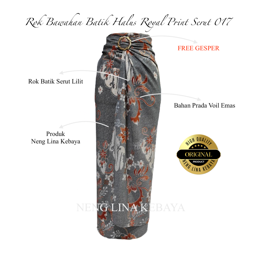 Rok Bawahan Batik Halus Royal Print Serut 017