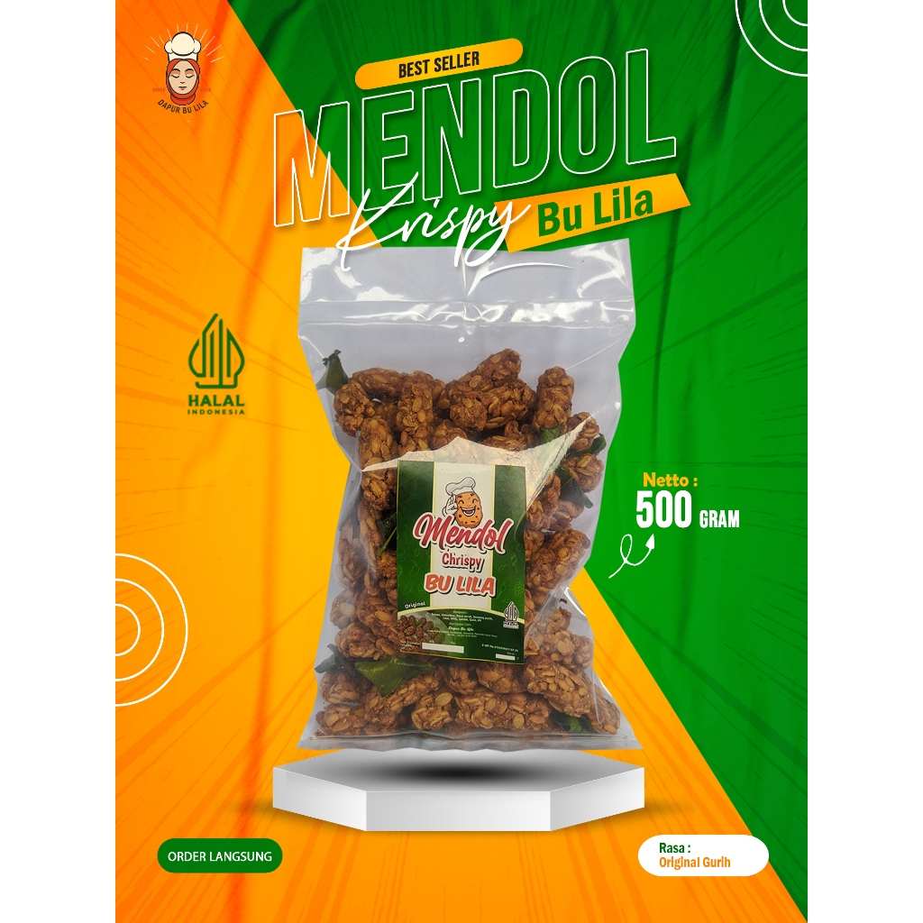 

Mendol Crispy ORIGINAL Bu Lila Khas Pasuruan | (500 gram) | Mendol Tempe | 100% halal