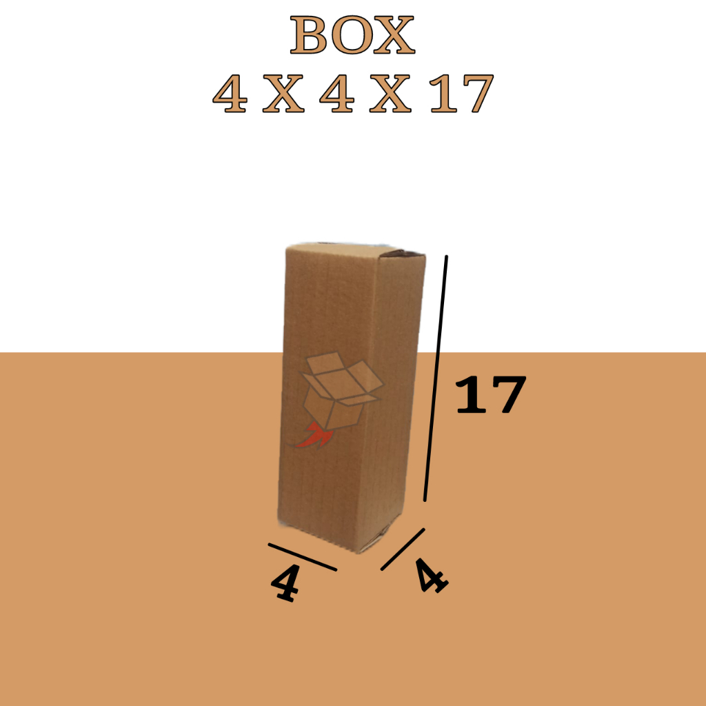 

Kardus Polos Karton Box Coklat DieCut 4 x 4 x 17