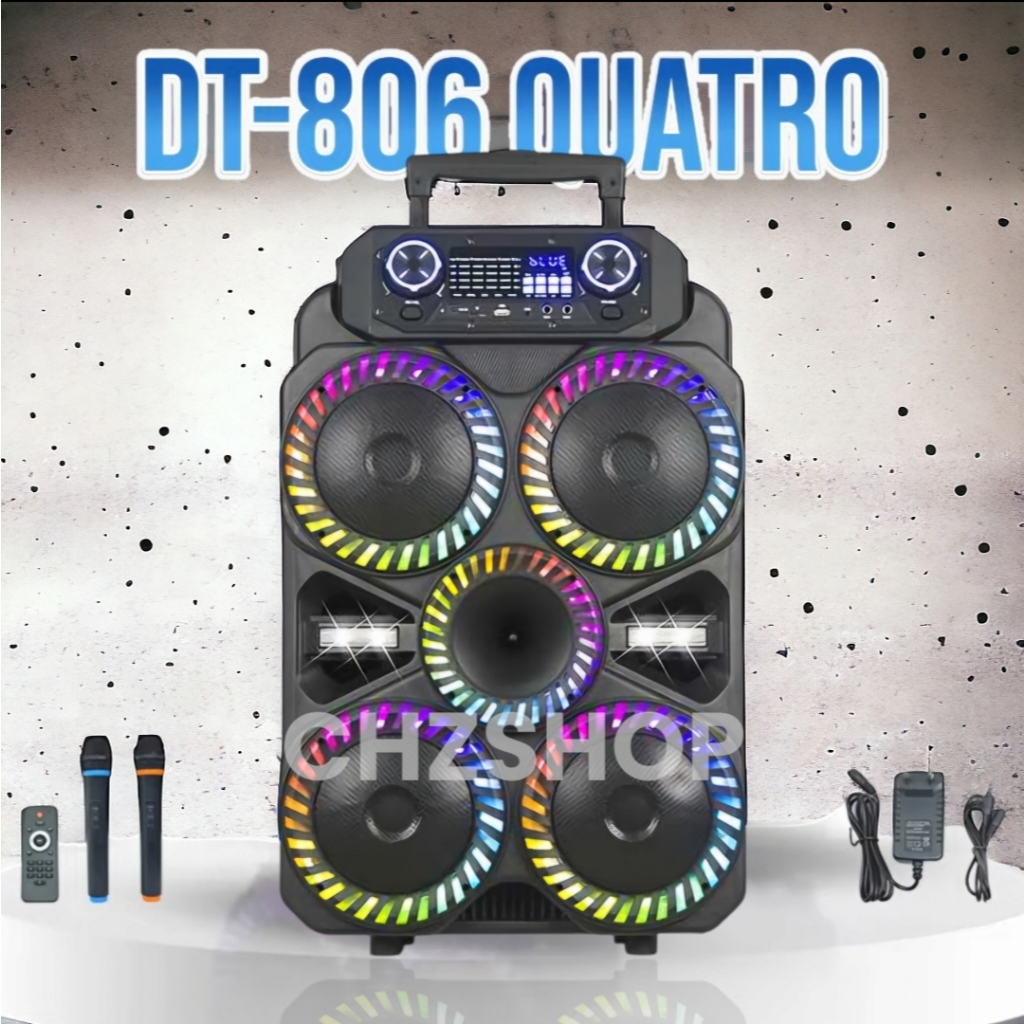 DAT DT 806 Quatro Speaker Portable Speaker Bluetooth Speaker Troli 8 inch x 4 DAT DT806 Quatro 8inch