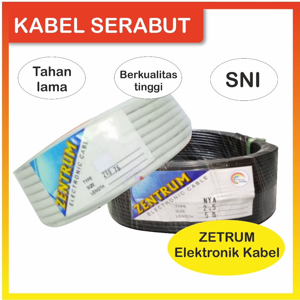 Kabel Listrik Serabut NYM HYO 2 x 0.75 per meter