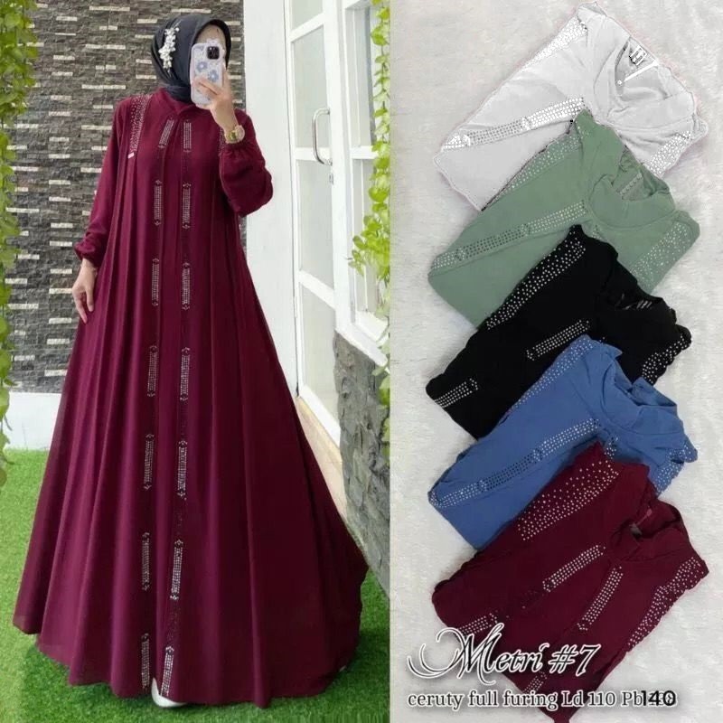 Naja gamis lebaran terbaru 2025 ceruti babydoll bordir mewah elegant