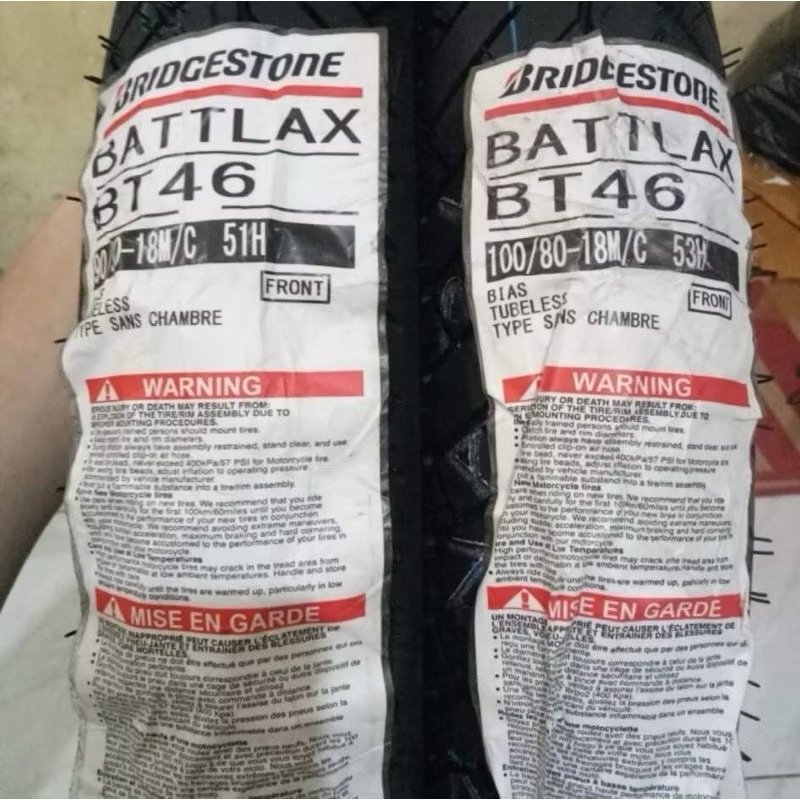 Ban Bridgestone Battlax BT46 BT 46 90/90-18 dan 100/80-18 produksi Baru For Rxking PAKETAN BAN LUAR 