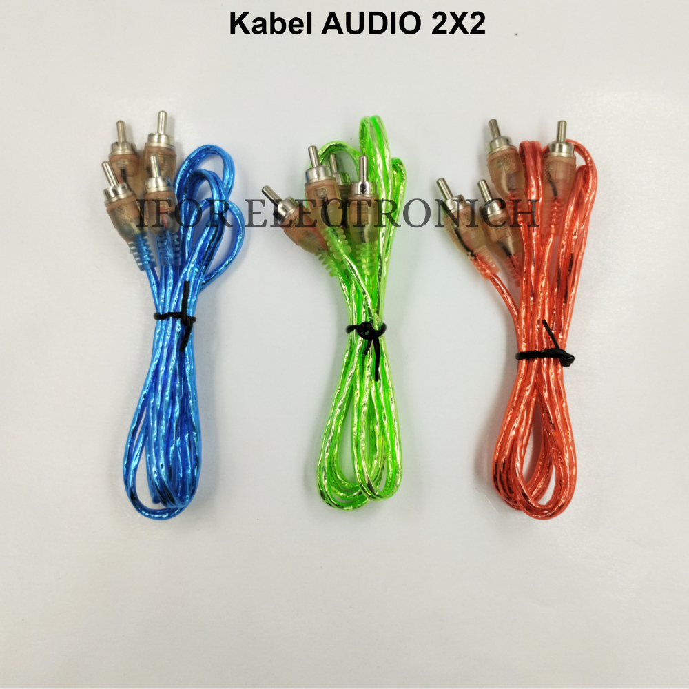 Kabel Audio RCA 2x2 1M RCA to RCA Warna Random Kabel Input Output