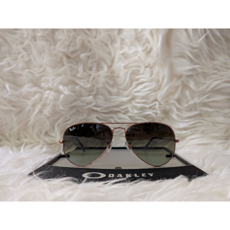 Kacamata Original Ray-Ban Aviator Gradient Shiny Bronze w/Green Shaded RB3025 9002/A6