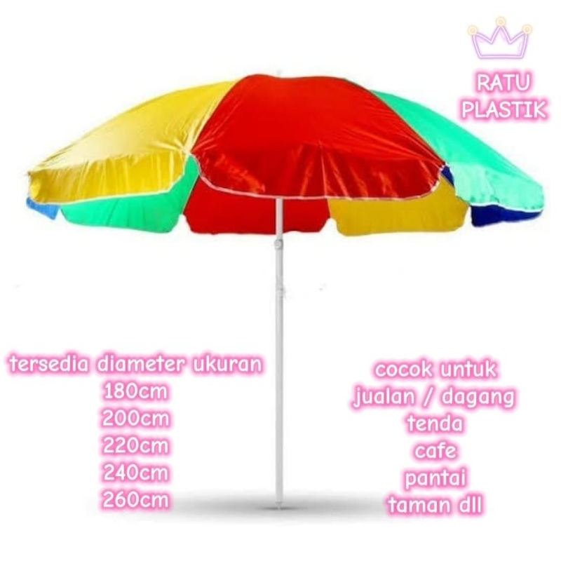PAYUNG PELANGI Payung Jualan Payung Pantai Payung Jumbo Besar 180cm 200cm 220CM 240cm 260cm