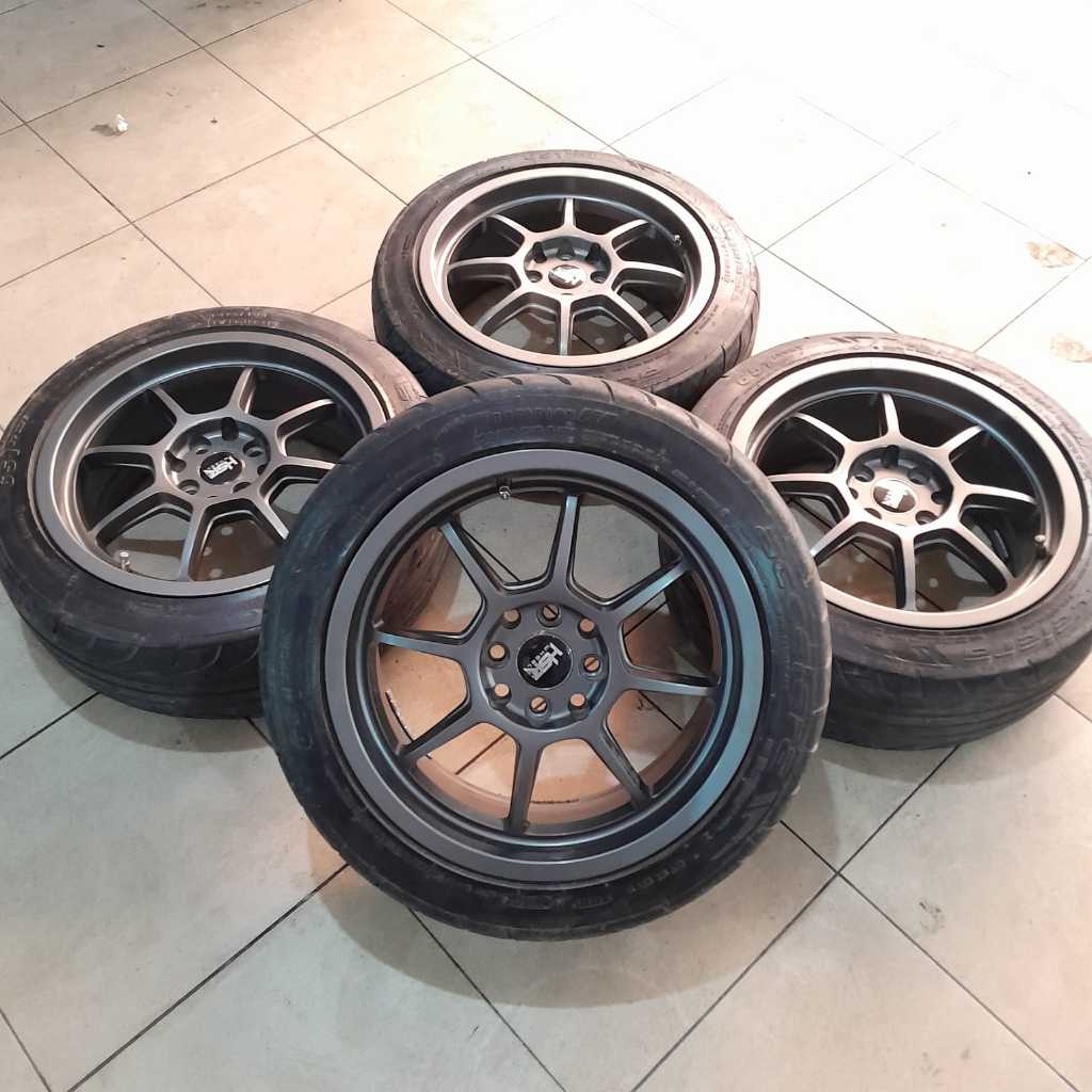 VELG MOBIL BEKAS HSR RING 16 LEBAR 7 PCD 8X100-114+BAN 195 50 R16 VELG UNTUK MOBIL AGYA AYLA SIGRA B