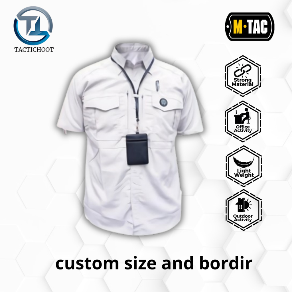 Kemeja Tactical M-TAC Putih Tangan Pendek Reskrim Baju Kerja BUMN Outdoor Activities 100% Original