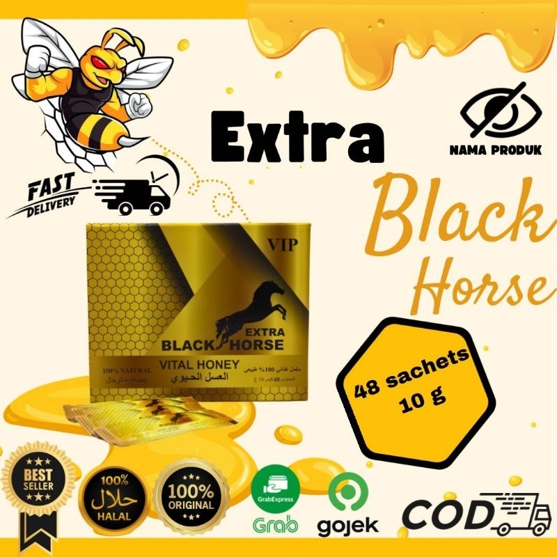 

Black Horse Extra Vital Honey Vip Original 1 Box:48 Sachet EXP 2027