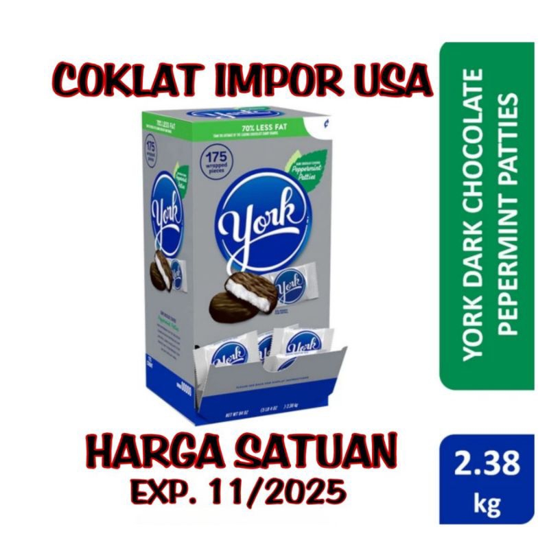 

York Dark chocolate Peppermint Patties - Coklat impor USA