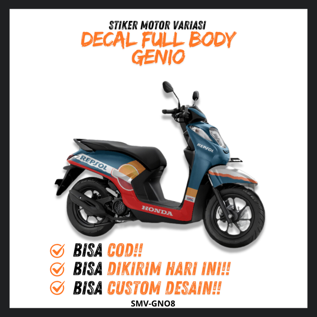 Stiker Genio Full Body Modifikasi Vinyl Premium Mesin Print Indoor