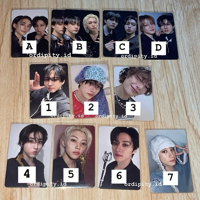STRAY KIDS PHOTOCARD ATE ALBUM CHK CHK BOOM PC UNIT ACCORDION BLACK DOUBLE SIDE BANGCHAN CHANGBIN LE