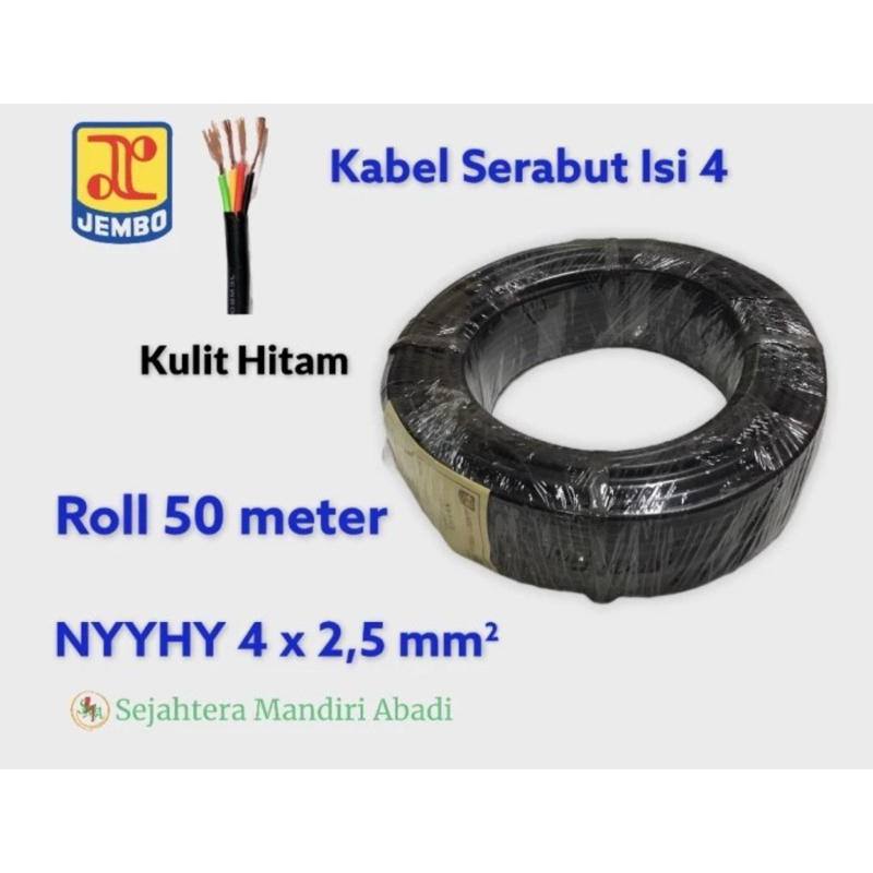 Kabel Serabut NYYHY 4x2.5 Jembo @50m