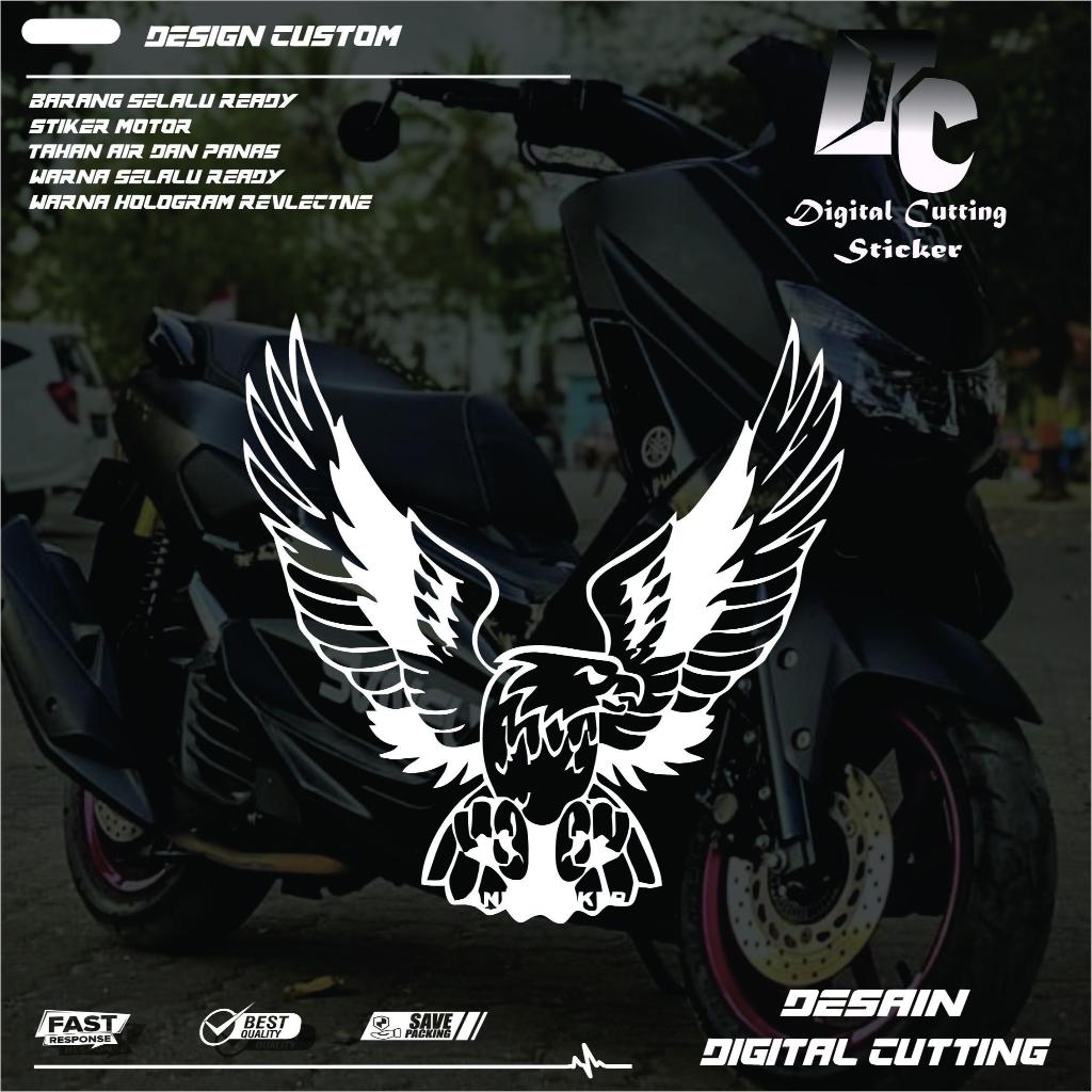 Ready Cutting Sticker Stiker Visor Motor NMAX PCX XMAX AEROX dengan motif elang