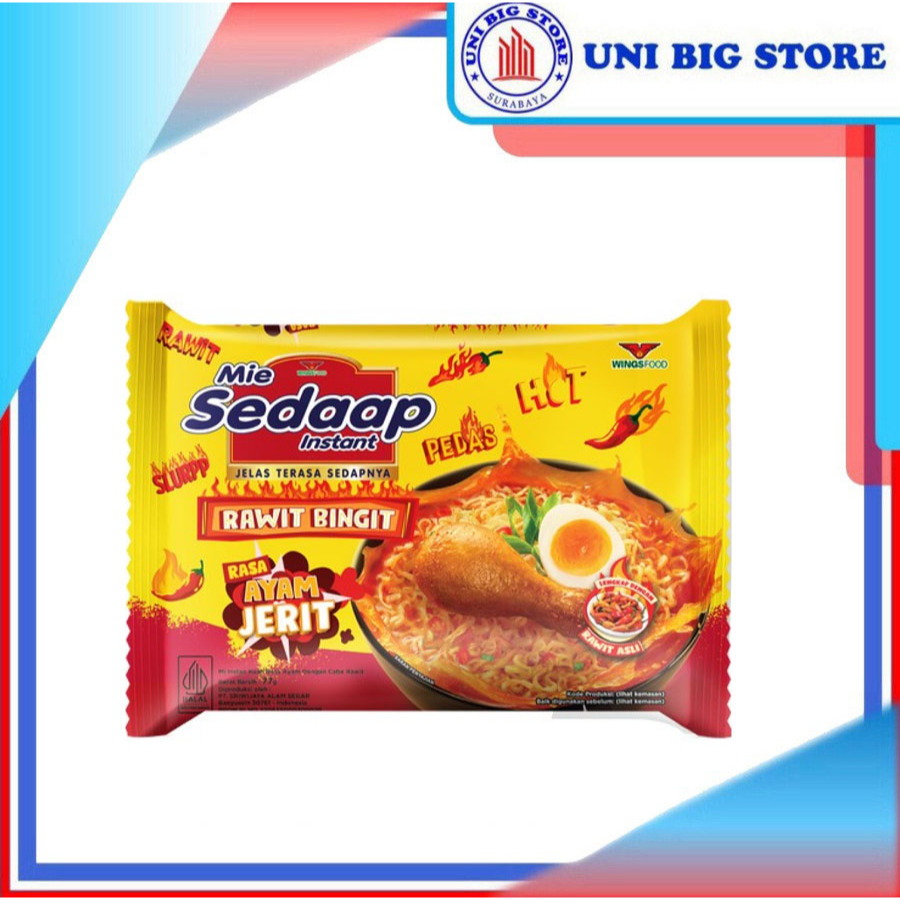

Mie Sedaap SEDAP Mi Kuah RAWIT BINGIT Ayam Jerit 77 gr