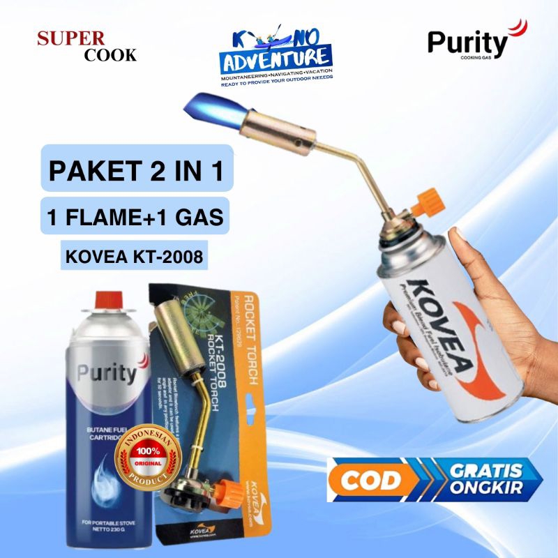 Kepala Gas Butane Torch BBQ Soldering Flame Gun - KT2008 / Flame gun Kuningan blow/ flame gun kuning