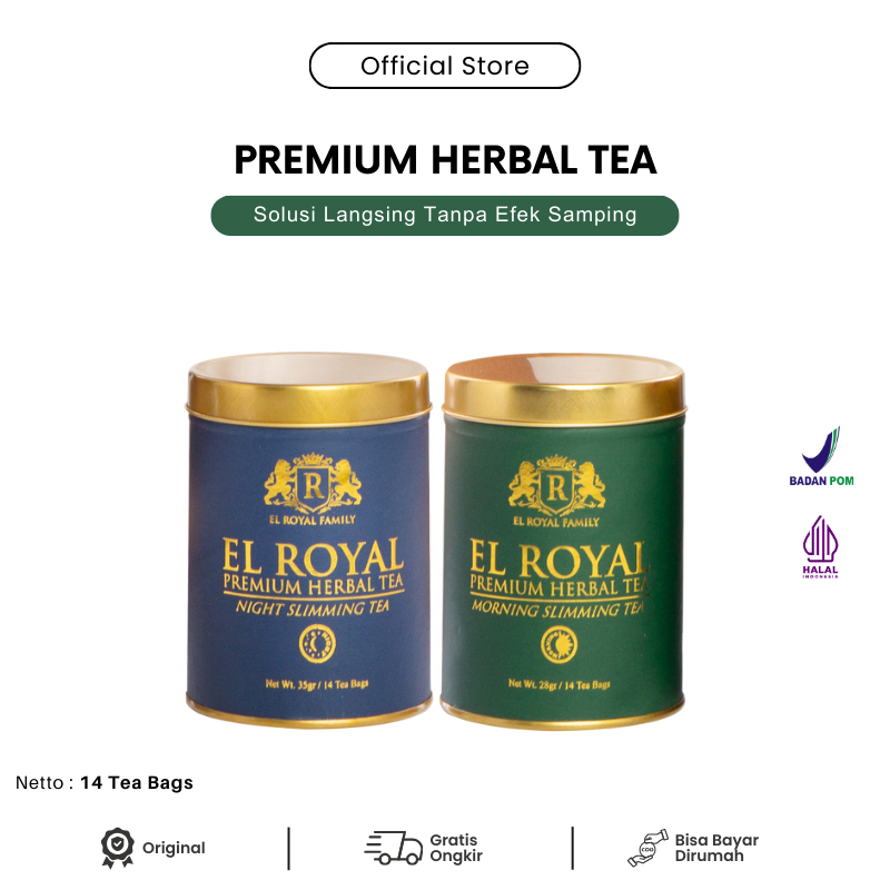 

El Royal Premium Herbal Tea Morning & Night Slimming - Teh Pelangsing Diet Siang Malam