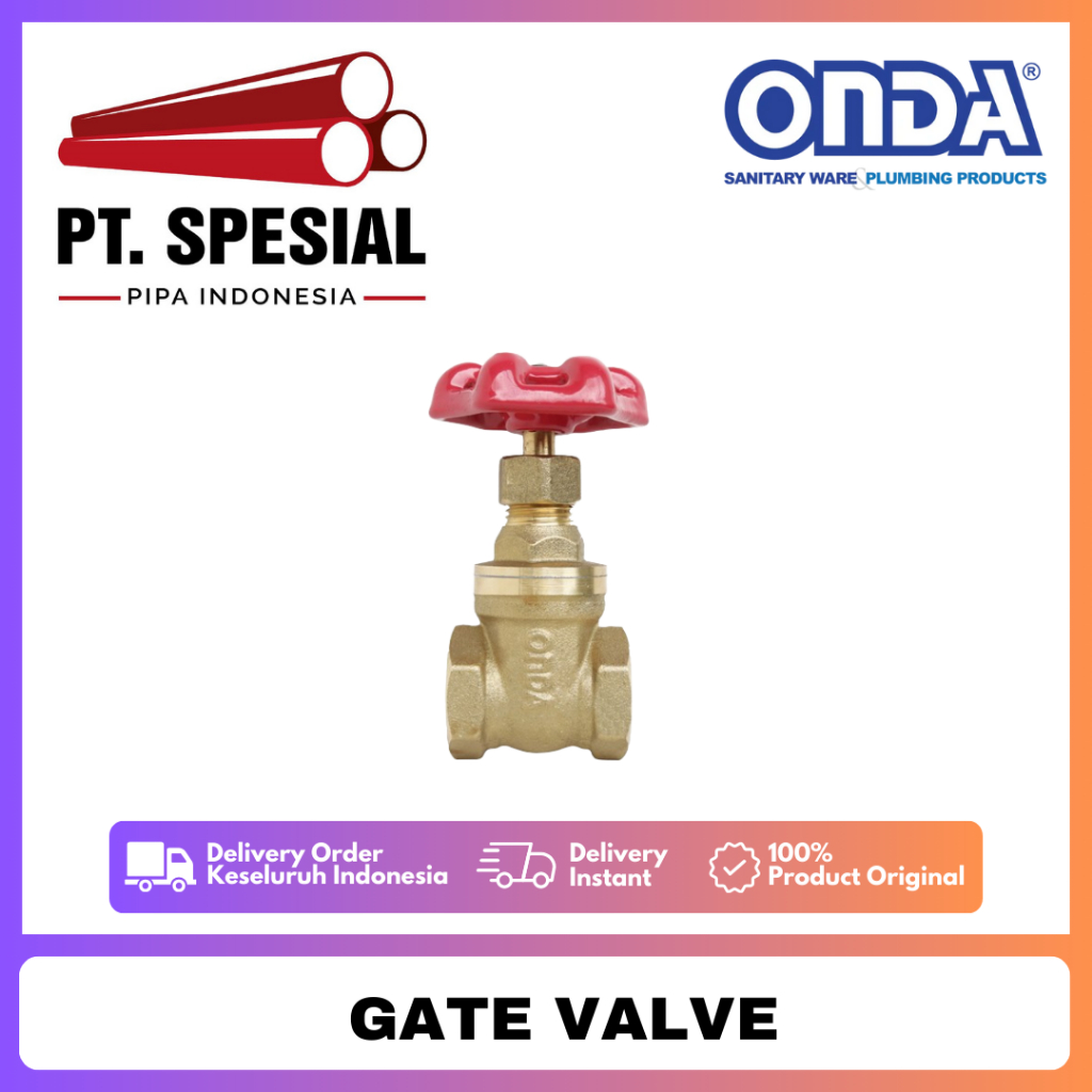 Gate Valve Onda 1" / Stop Kran Kuningan Onda / Gate Valve Kuningan Onda - 09