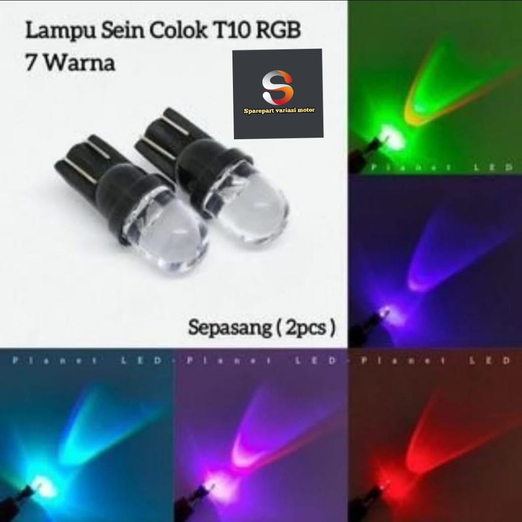 2 lampu sein kedip senja 7 warna bisa untuk spedometer /led untuk lampu motor indicator gigi lampu s