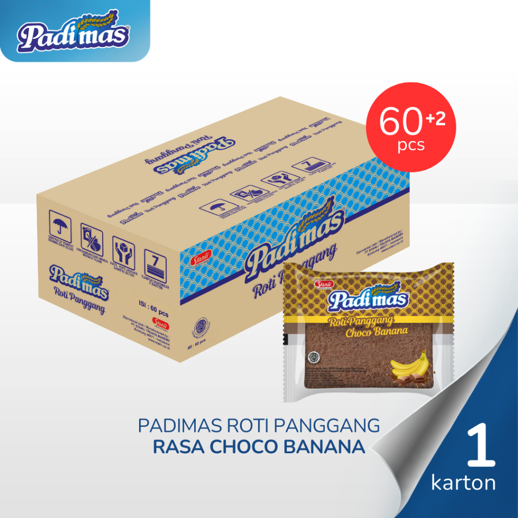 

Roti Panggang Padimas Choco Banana Extra2 Karton