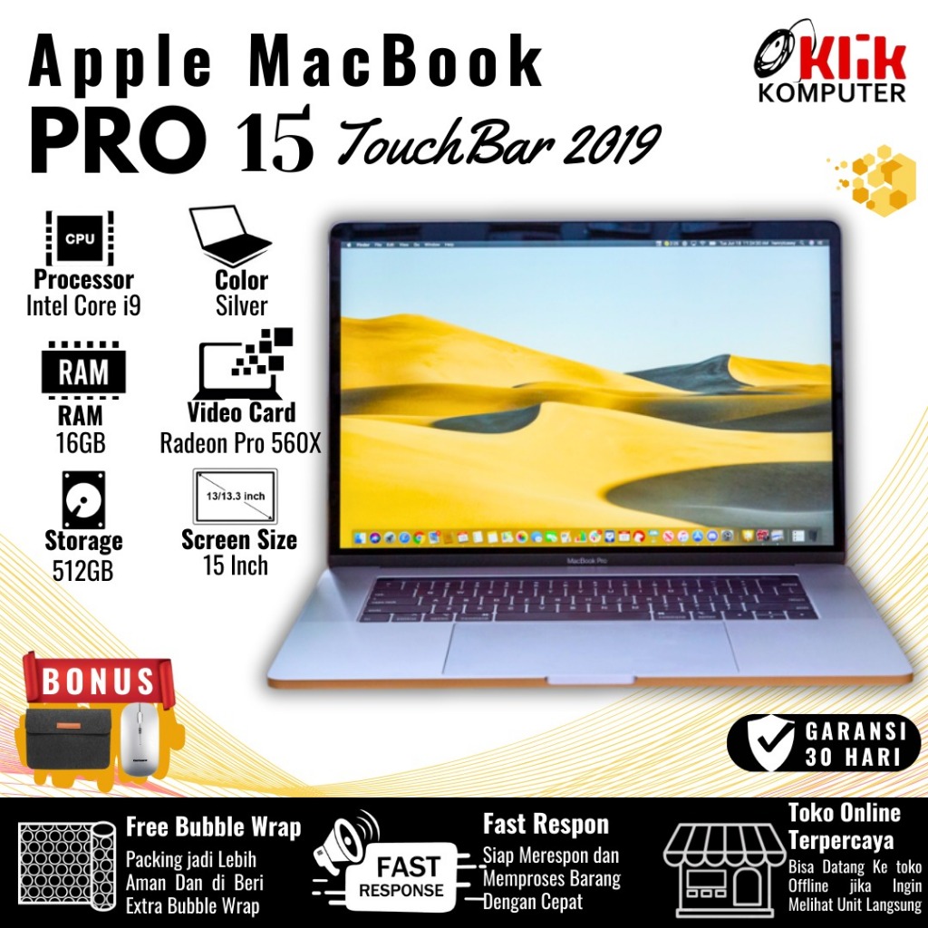 Apple Macbook Pro 2019 Core i9 Not M1 Macbook TouchBar