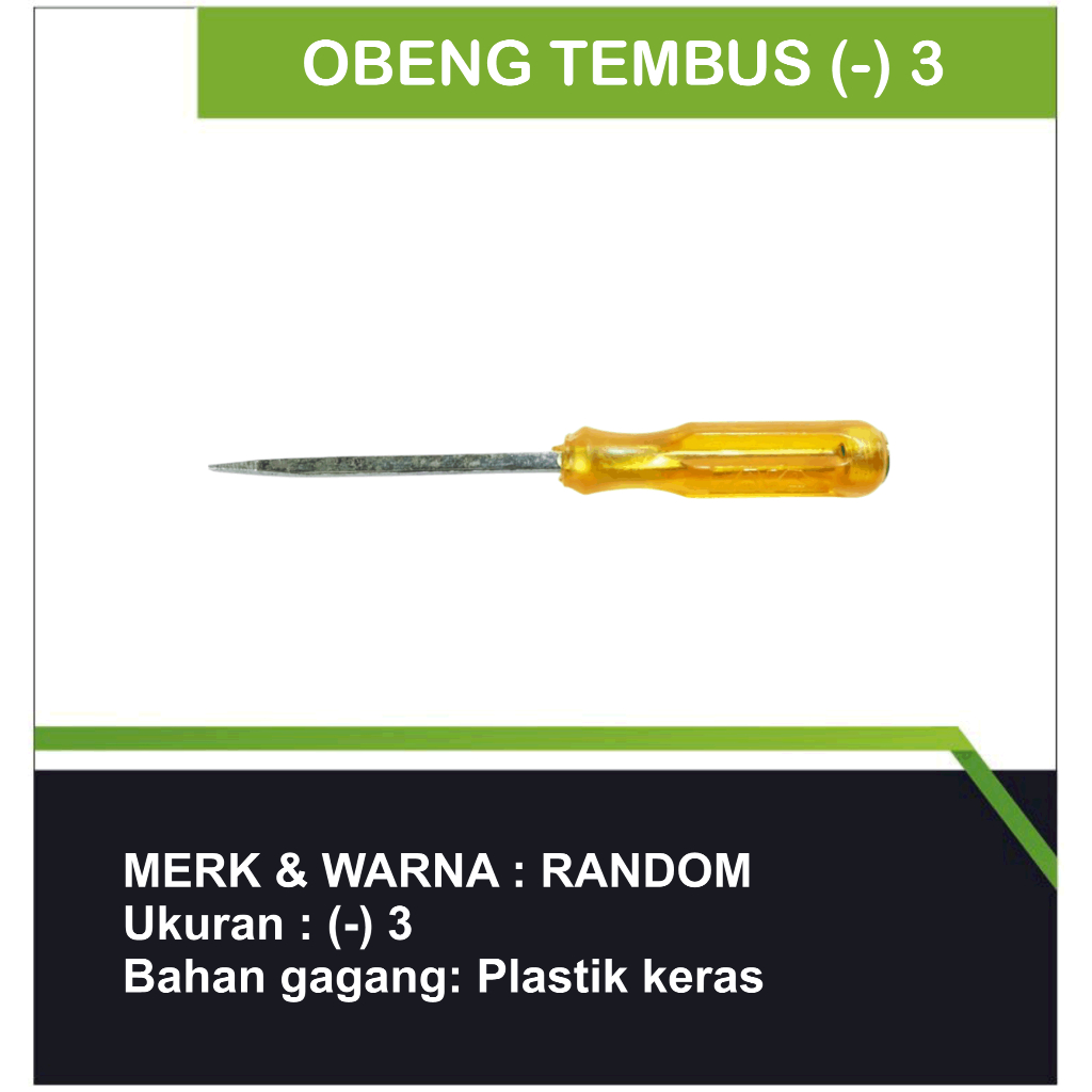 Obeng Tembus ( - )  / Obeng Getok minus /Obeng tembus
