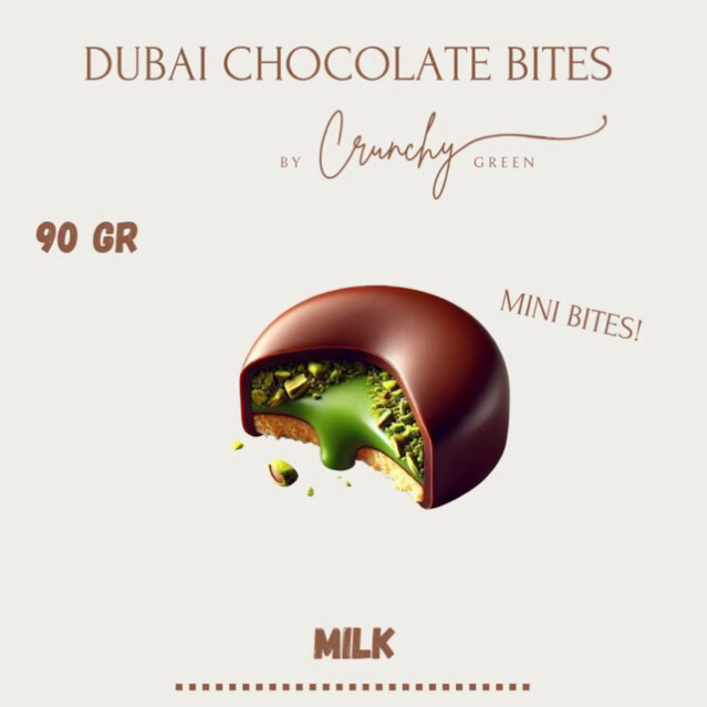 

Dubai Milk Chocolate (BITES) 90gr by Crunchy Green