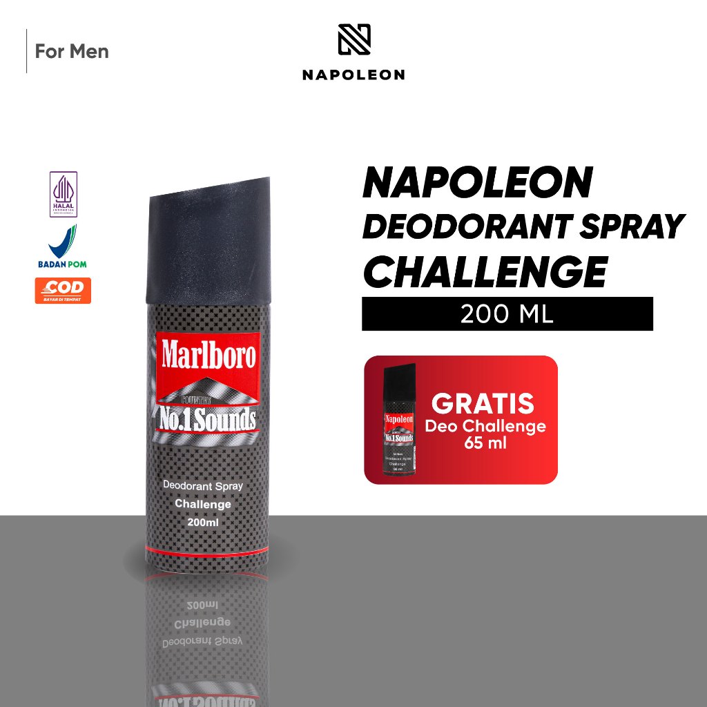 (GRATIS DEODORANT 65 ML) MARLBORO Deodorant Spray Challenge 200 ML